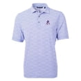 thumbnail image 2 of Men's Cutter & Buck Blue New England Patriots Throwback Logo Virtue Eco-Pique Botanical Recycled Polo, 2 of 3