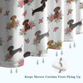 thumbnail image 6 of Dachshund and Rose White Pattern Modern Waterproof Shower Curtain Set with 12 Hooks, Washable Decorative Bathroom Shower Curtain, 6 of 6
