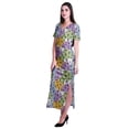 thumbnail image 2 of Moomaya Long Bodycon Maxi Dress For Womens Short&nbsp;Sleeve V neck Printed Jersey T-shirt Dress, 2 of 6