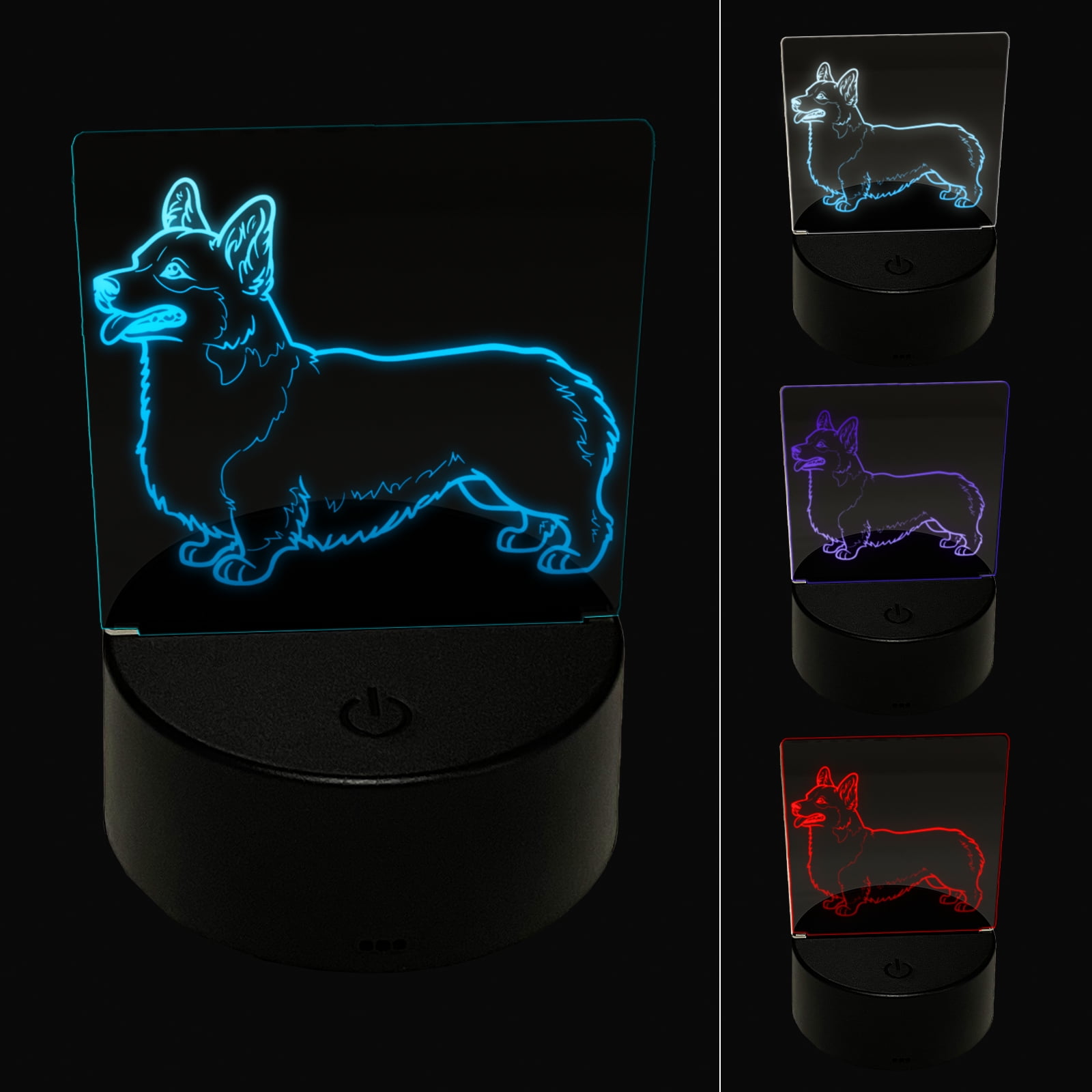 Rainbow Puppy Night Light – 3D Retro Stained Glass Style Dog LED Lamp – USB Powered – Non-Dazzling Warm Glow – Great Gift For Dog Lovers