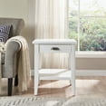 thumbnail image 3 of Leick Home, 1-Drawer Solid Wood Laurent 20 in. End Table with Shelf, White, 3 of 17