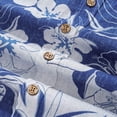 thumbnail image 6 of YIUME Hawaiian Shirt for Men Cotton Button-up Short Sleeve Pineapple and Hibiscus Blossom Tropical Shirts, 6 of 10
