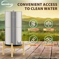 thumbnail image 2 of iSpring Wooden Stand for DGF2 Gravity-Fed Stainless Steel Countertop Water Filter System, Natural Wood, 2 of 5