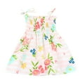 thumbnail image 1 of dmqupv Robe Fille Manches Courtes Tout-Petit Bébé Enfants Filles Robe d'Été Sans Manches Imprimée Vêtements Décontractés Rose, Taille pour 3-4 Ans, 1 of 8