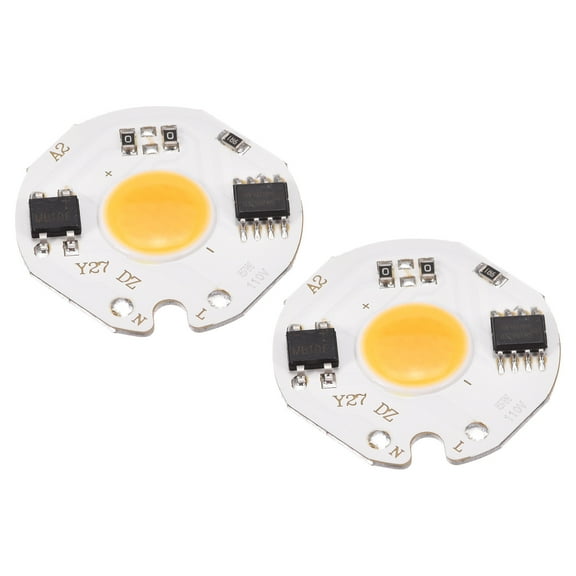 Uxcell LED Chip Bulb 110V 5W Warm White 3000-3200K High Power Floodlight Lamp Module Aluminium Board 2 Pack