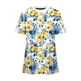 thumbnail image 4 of Cilsoka Fashion Shirts for Women Trendy, T Shirts Short Sleeve V Neck Tees Womens Tops Beach Vacation Fashion Clothes 2026 Casual Summer Spring Fall Outfits, Floral Print Tshirts, 4 of 5