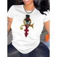thumbnail image 1 of Camiseta Para Mujer De Verano Para Uso Diario, Viajes, DesplazamientosCreative Cross Emblem Pattern Printed Women'S Trendy Round Neck Short Sleeve, Simple Casual Sports T-Shirt, Comfortable Summer T, 1 of 6