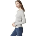 thumbnail image 2 of Frayed Denim Womens Ruched Flora Thumbhole Top, 2 of 3