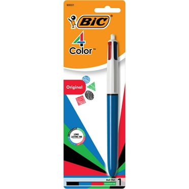 BIC 4 Color Ball Pen, Medium Point, 1.0 mm, Assorted Ink, 1 Count