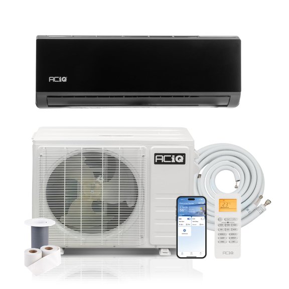 ACiQ 20 SEER2 Essentials 18000 BTU Single Zone Mini Split Heat Pump System with 16ft Line Set - R32 | Black Air Handler (208/230v)