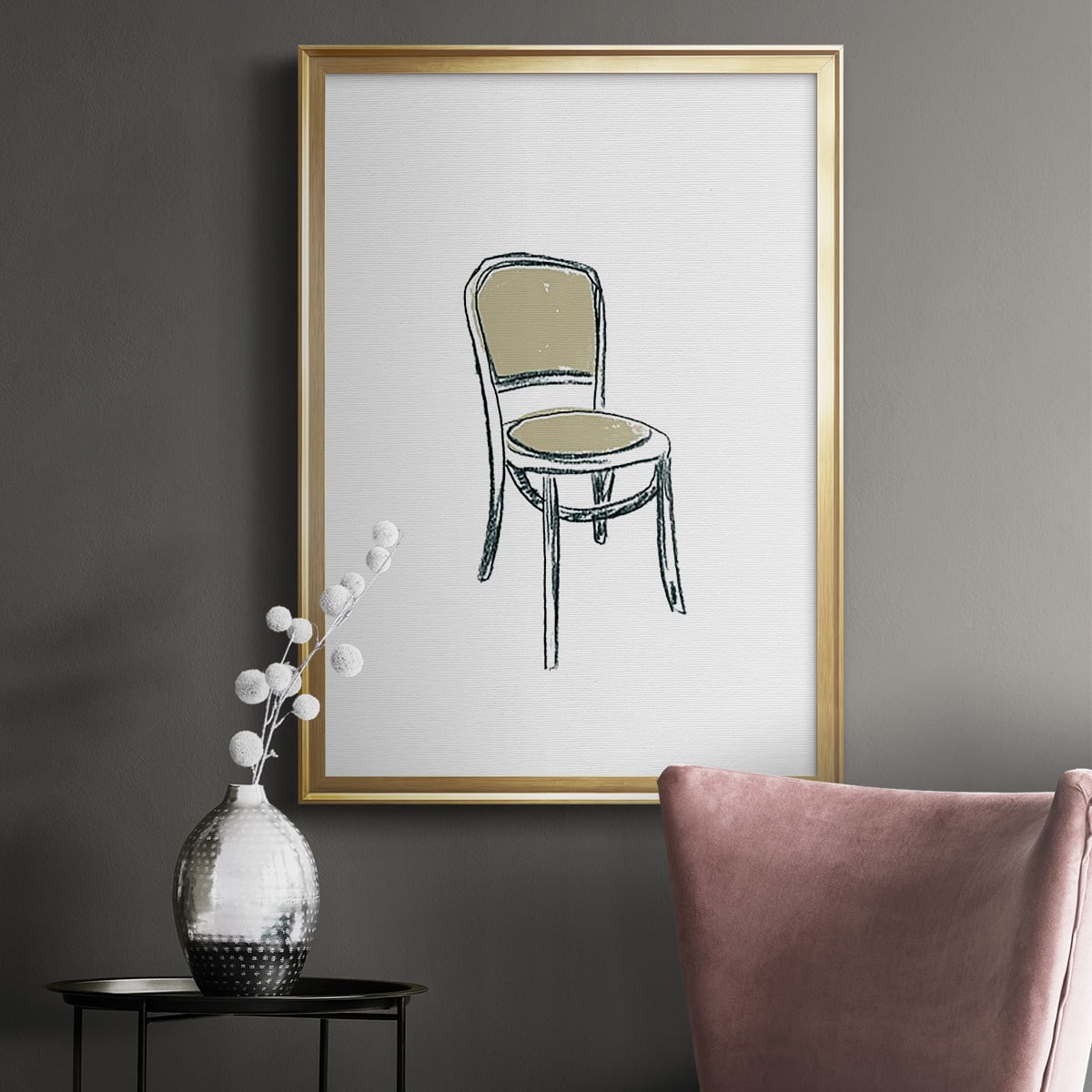Take a Seat XI Premium Framed Print, in Gold, Black, or Silver - Ready to Hang