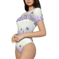 thumbnail image 2 of Daiia Lavender And Butterfly Women'S Crew Neck Short Sleeve Slim Fit T Shirts Tops Basic Bodysuit Leotard Clothing-Medium, 2 of 9