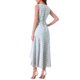 thumbnail image 3 of Vestido midi sin mangas de línea A con abertura lateral y bajo asimétrico para mujer Inspire Chic, azul claro, talla L, 3 of 6