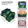 thumbnail image 3 of Palm Leaves Double Layered Insulated Lunch Bag with Two Compartments - Large Capacity Hand Carry Meal Bag, 7.1x11.4x16.1 inches, 3 of 6