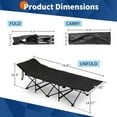 thumbnail image 6 of Ktaxon Camping Folding Cot, Easy Setup Cot Bed with Soft Pad, Protable Adults Sleeping Bed for Home Office Nap Beach Travel, Black, 6 of 12