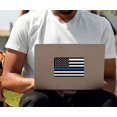 thumbnail image 2 of Police Tribute American Flag Blue & Black - Postcard Sized Vinyl Sticker 6" x 4", 2 of 3