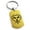 Gold, variant on Stainless Steel Biohazard Love Heart Engraved Dog Tag Keychain Keyring