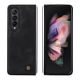 thumbnail image 5 of ELEHOLD for Samsung Galaxy Z Fold 3 5G 2021 Case, Skin Feeling Lightweight Durable PU Leather Anti-Slip Shockproof Slim Flip Case for Z Fold 3 7.6 inch, Black, 5 of 7
