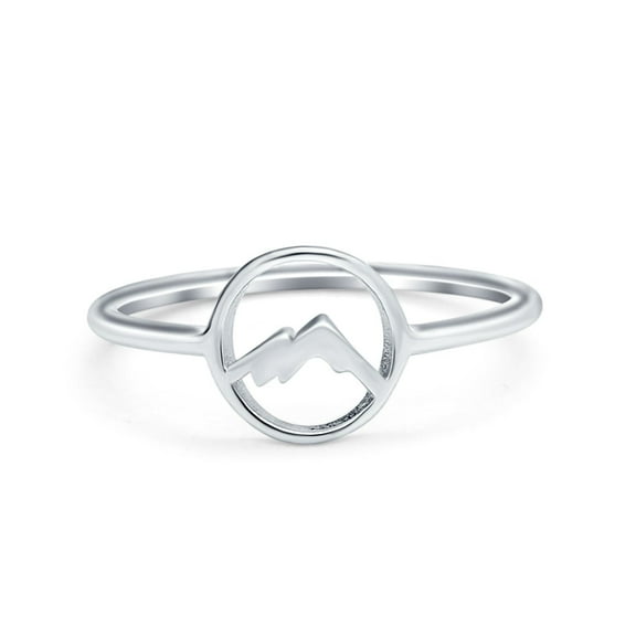 Mountain Open Circle Design Ring 925 Sterling Silver Size 4