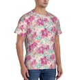 thumbnail image 2 of Qekee Purple Watercolor Flowers Classic Fit T-Shirt Men's Shirt Men's Tight Short Sleeves for Exercise, Running, Mountaineering - Purple Watercolor Flowers, 2 of 9