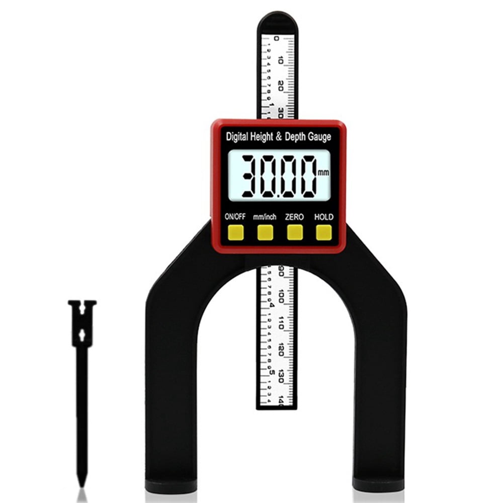 STONEGO 1PC/2Pcs 0-80mm Digital Depth Caliper Height Gauge - LCD Display, Magnetic Self-Standing, Ideal for Measuring Tread Depth, Hole Diameter and Height, Suitable for DIY and Professional Use