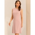 thumbnail image 3 of Vestido de trabajo para mujer Color sólido Sin mangas A-line Flare Vestidos Rosa XL, 3 of 6