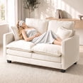 thumbnail image 3 of Daeorio 52" Upholstered Sofa,Loveseat Cloud Couch Comfy Chenille 2 Pillows for Small Spaces,Living Room,Bedroom and Apartment(Beige), 3 of 11