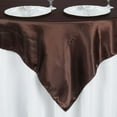thumbnail image 3 of Efavormart 60" SATIN Square Tablecloth Overlay For Wedding Catering Party Table Decorations CHOCOLATE Square Tablecloth Cover, 3 of 8