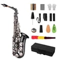 thumbnail image 1 of Saxofón Irfora Latón profesional curva Eb mi bemol Patrón Saxofón Alto Sax Negro niquelado de Shell del olmo de llaves con guantes de casos trapo de limpieza del cepillo correas Grasa Irfora Saxofón, 1 of 5