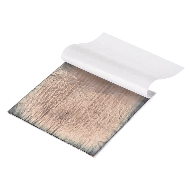 Uxcell 25 Pcs Hojas de Hoja de Plata Variegada 5.5" x 5.5" Hojas de Papel de Oro Imitación para Manualidades, Marcos de Fotos, Uñas y Decoración de Artes DIY, Raya Marrón, Gris Otoñal