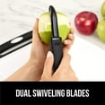 thumbnail image 6 of GORILLA GRIP Vegetable Peeler, Stainless Steel, Includes Blade Cover, Peels Potatoes Apples, Black, 6 of 10