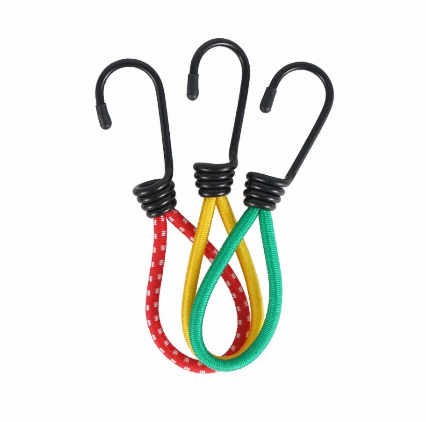 6Pcs Outdoor Tent Peg Bend Hook Camping Accessory Stretchable Elastic Pull Rope