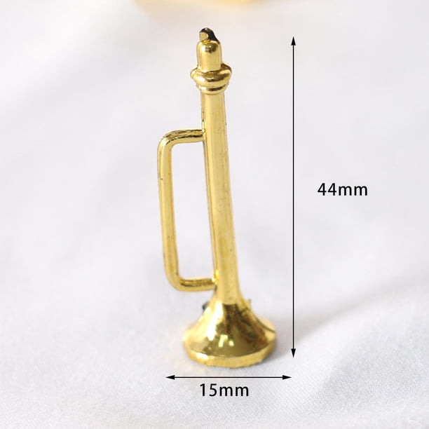 Set De 5 Instrumentos Musicales En Miniatura Escala 1:12 – Tambor, Saxofón Y Trompetas Para Casa De Muñecas