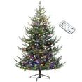 thumbnail image 1 of Árbol de Navidad HOMCOM preiluminado de 7.5 pies con 300 luces LED y control remoto, 1 of 9