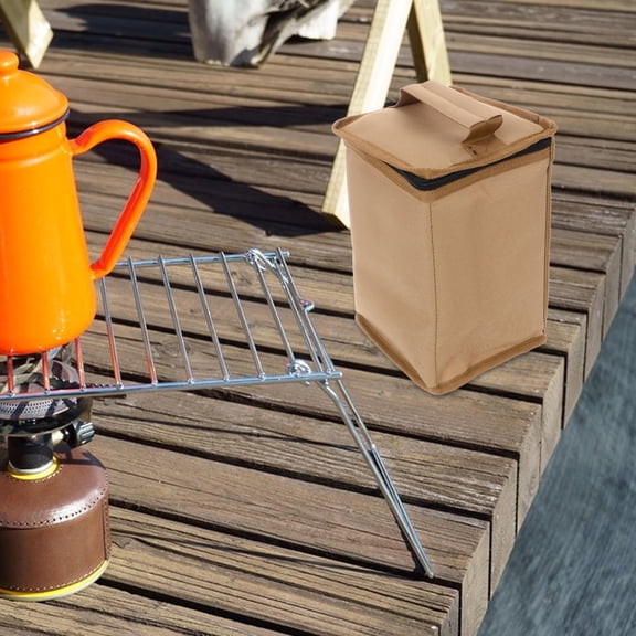 Alasum Cylinder Storage Bag Canvas Portable Protective Case Khaki for Camping and Outdoor Gear