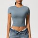 thumbnail image 1 of mfyjkho Tops Casuales Para Mujer, Camiseta De Manga Corta Para Mujer, Informal, Ajustada, Para Pilates, Yoga, Running Y Fitness, Con Cuello Redondo Tops Para Mujer L, 1 of 8