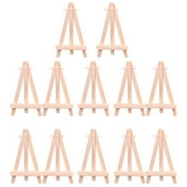 12 Pack 5 Inch Mini Wood Display Easel Natural Wooden Tripod Holder Stand for Displaying Small Canvases and Photos