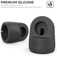 thumbnail image 3 of iWatch Stand Silicone Charging Dock Holder for Apple Watch Ultra 3, Ultra 2, Ultra, SE3, SE2, SE, Series 11 10 9 8 7 6 5 4 3 2 1 (49/46/45/44/42/41/40/38mm), Supports Nightstand Mode (Black), 3 of 7