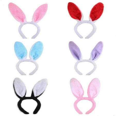 

6pcs Party Decoration Plush Bunny Ears Hairbands for Wedding Party Cosplay Costume