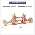 thumbnail image 6 of ROBOTIME Tower Bridge 3D Wooden Puzzles for Adults,Tiny House Craft Kits with LED,Gift for Teens Adults, 6 of 8