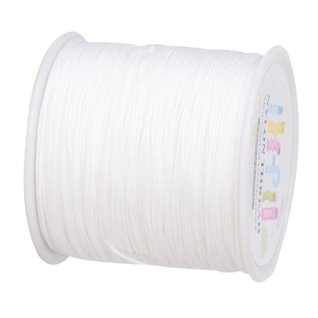 Cordón de Nylon Macramé Sunnimix 90m Hilo de Rebordear Blanco