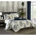 thumbnail image 2 of Chic Home Shriya 4-Piece Reversible Paisley Quilt Set, Twin, Navy, 2 of 2