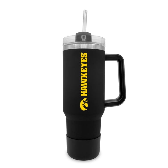 Iowa Hawkeyes 40oz. Stainless Tumbler with Handle & Removable Straw