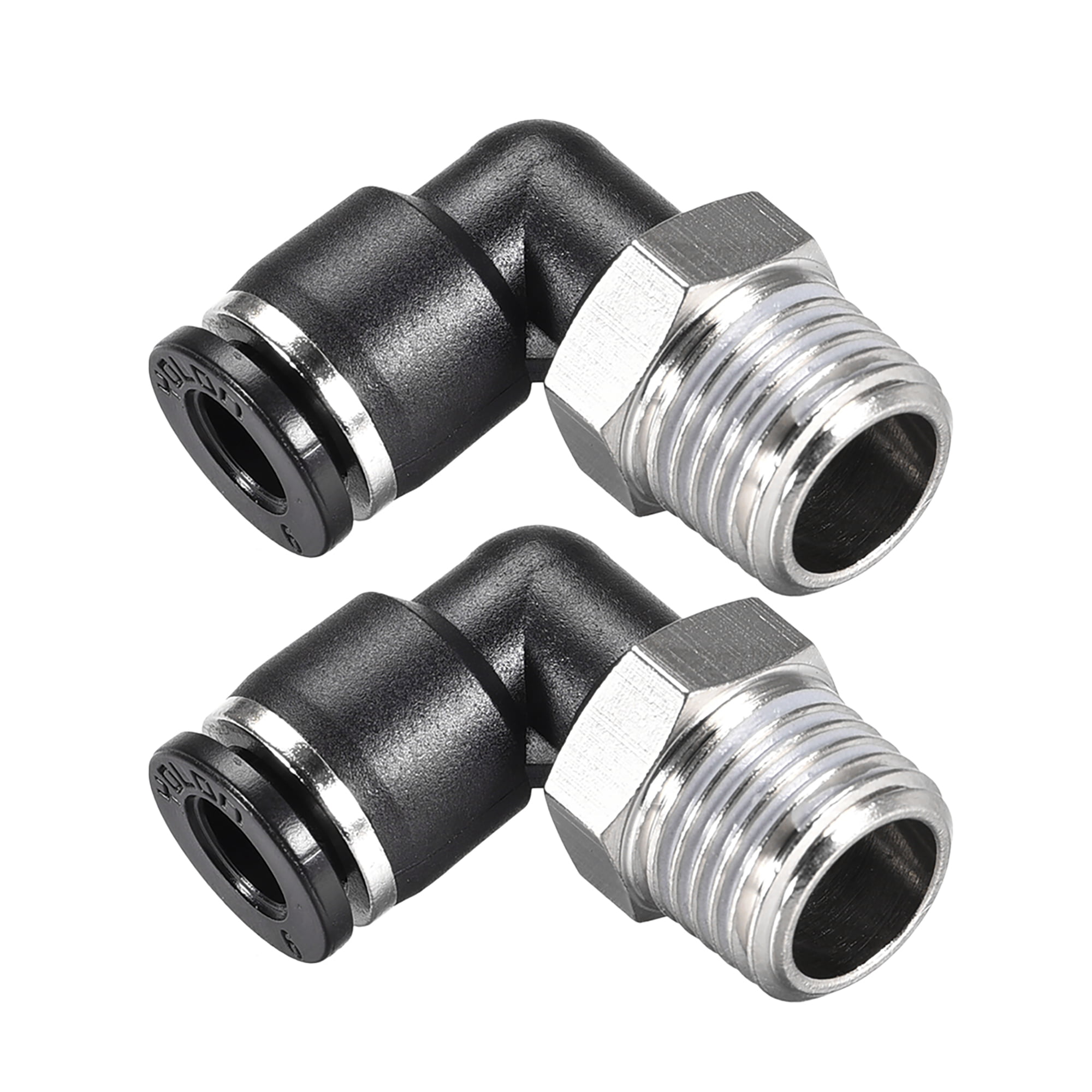 Push to Connect Tube Fitting Male Elbow,6mm Tube OD x 1/4 NPT Thread 6mm Vs 1 4 Tubing