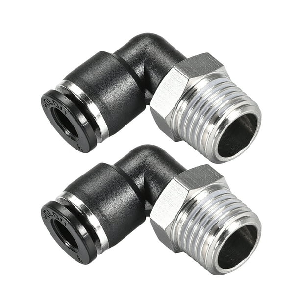 Push to Connect Tube Fitting Male Elbow,6mm Tube OD x 1/4 NPT Thread