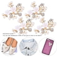 thumbnail image 2 of ZOUSSIQI 4Pcs Rhinestone Buckle, Hollow Crystal Flower Shape Buckle, Color Crystal Buckle for Wedding Party Prom Women Shoe Clips Buckles Decorations Accessories (5.2 * 4.2cm Pearl Flower CA919-18313, 2 of 9