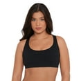 thumbnail image 2 of Women's S3 Sculpting Ribbed Scoop-Neck Crossback Bralette Swimsuit Top - Onyx Black, 2 of 4
