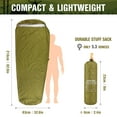 thumbnail image 4 of Tignapoo Compact Heat-Reflective Emergency Sleeping Bag for Outdoor Adventures, Lightweight & Water-Resistant, Green/Orange, 210x83cm, 4 of 6