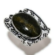 Lodolite Quartz Gemstone Handmade 925 Sterling Silver Jewelry Ring Size 7