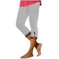 thumbnail image 3 of DDAPJ pyju Women Capris High Waist Yoga Pants Hollow Out Lace Trim Leggings Compression Workout Capri Pants Gray XXXL, 3 of 7